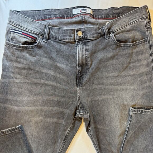 Tommy Jeans Scanton Slim Men’s 42x31 Gray Wash Denim Stretch Jeans Workwear - Picture 4 of 16